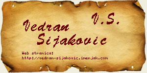 Vedran Šijaković vizit kartica